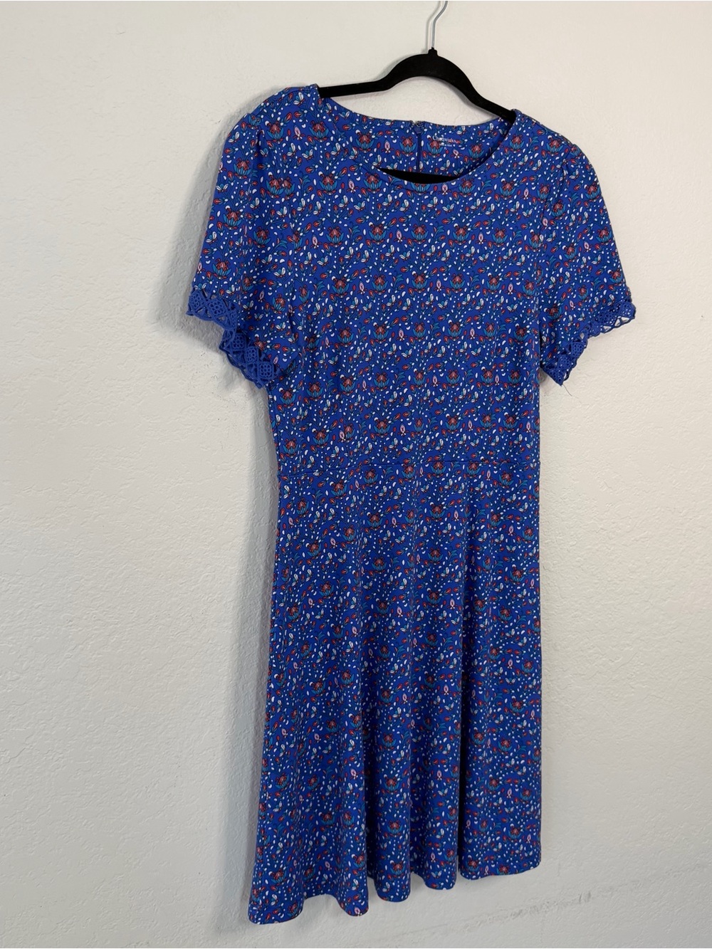 Chadwicks Blue Floral Fit & Flare Midi Dress Women’s Petite Large Cottagecore - Picture 2 of 12